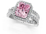 White gold Fancy Pink Radiant  Cut Halo Split Shank Prong Setting Ring_39