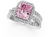 White gold Fancy Pink Radiant  Cut Halo Split Shank Prong Setting Ring_59