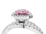 White gold Fancy Pink Radiant  Cut Halo Split Shank Prong Setting Ring_62