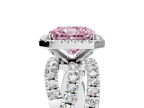 White gold Fancy Pink Radiant  Cut Halo Split Shank Prong Setting Ring_63