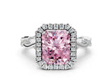 White gold Fancy Pink Radiant Cut Halo Twist Band with Four-Prong Setting_72