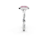 White gold Fancy Pink Radiant Cut Halo Twist Band with Four-Prong Setting_74