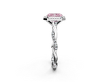 White gold Fancy Pink Radiant  Cut Halo Twisted Band Four-Prong Ring_22