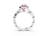 White gold Fancy Pink Radiant  Cut Halo Twisted Band Four-Prong Ring_23