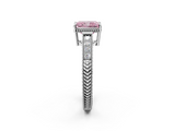 White gold Fancy Pink Radiant  Cut Milgrain Channel Set Engagement Ring with Solitaire Prong Setting_50