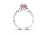 White gold Fancy Pink Radiant  Cut Pavé Band Solitaire Ring with Four-Prong Setting_24