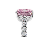 White gold Fancy Pink Radiant  Cut Pavé Band Solitaire Ring with Four-Prong Setting_26
