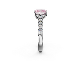 White gold Fancy Pink Radiant  Cut Pavé Band Solitaire Ring with Four-Prong Setting_27
