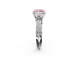 White gold Fancy Pink Radiant  Cut Pave Diamond Engagement Ring with Channel Set Band and Four-Prong Setting_22