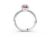White gold Fancy Pink Radiant  Cut Pave Diamond Engagement Ring with Channel Set Band and Four-Prong Setting_23