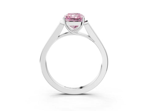 White gold Fancy Pink Radiant Cut Solitaire Cathedral Diamond Engagement Ring with Channel-Set Band and Four-Prong Setting_18