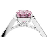 White gold Fancy Pink Radiant Cut Solitaire Cathedral Diamond Engagement Ring with Channel-Set Band and Four-Prong Setting_19