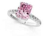 White gold Fancy Pink Radiant Cut Solitaire Diamond Engagement Ring with Pavé Band and Six-Prong Setting_13