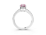White gold Fancy Pink Radiant Cut Solitaire Diamond Engagement Ring with Pavé Band and Six-Prong Setting_15