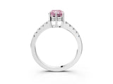 White gold Fancy Pink Radiant Cut Solitaire Diamond Engagement Ring with Pavé Band and Six-Prong Setting_21