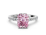White gold Fancy Pink Radiant Cut Solitaire Diamond Engagement Ring with Pavé Band and Six-Prong Setting_24