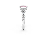 White gold Fancy Pink Radiant Cut Solitaire Diamond Engagement Ring with Pavé Band and Six-Prong Setting_26