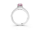 White gold Fancy Pink Radiant Cut Solitaire Diamond Engagement Ring with Pavé Band and Six-Prong Setting_27