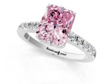 White gold Fancy Pink Radiant Cut Solitaire Diamond Engagement Ring with Pavé Band and Six-Prong Setting_31