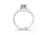 White gold Fancy Pink Radiant Cut Solitaire Diamond Engagement Ring with Pavé Band and Six-Prong Setting_33