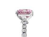 White gold Fancy Pink Radiant  Cut Solitaire Diamond Engagement Ring with Pave Band and Four-Prong Setting_154