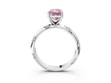 White gold Fancy Pink Radiant Cut Solitaire Diamond Engagement Ring with Twisted Pave Band and Four-Prong Setting_92