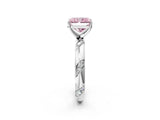 White gold Fancy Pink Radiant Cut Solitaire Diamond Engagement Ring with Twisted Pave Band and Four-Prong Setting_93