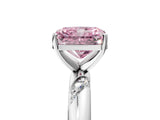 White gold Fancy Pink Radiant Cut Solitaire Diamond Engagement Ring with Twisted Pave Band and Four-Prong Setting_94