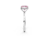 White gold Fancy Pink Radiant Cut Solitaire Diamond Ring with Prong Setting and Plain Band_14