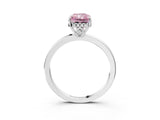 White gold Fancy Pink Radiant Cut Solitaire Diamond Ring with Prong Setting and Plain Band_15