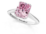 White gold Fancy Pink Radiant Cut Solitaire Diamond Ring with Six-Prong Setting and Classic Band_241