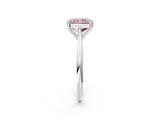 White gold Fancy Pink Radiant Cut Solitaire Diamond Ring with Six-Prong Setting and Classic Band_242
