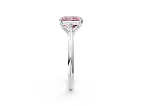 White gold Fancy Pink Radiant Cut Solitaire Diamond Ring with Six-Prong Setting and Classic Band_2