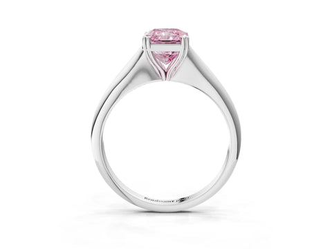 White gold Fancy Pink Radiant Cut Solitaire Diamond Ring with Six-Prong Setting and Classic Band_3