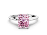 White gold Fancy Pink Radiant Cut Solitaire Diamond Ring with Six-Prong Setting and Classic Band_57