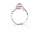 White gold Fancy Pink Radiant Cut Solitaire Diamond Ring with Six-Prong Setting and Classic Band_60