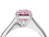 White gold Fancy Pink Radiant Cut Solitaire Diamond Ring with Six-Prong Setting and Classic Band_61