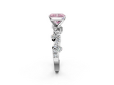 White gold Fancy Pink Radiant  Cut Solitaire Diamond Twisted Band with Pave Setting_30