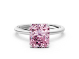 White gold Fancy Pink Radiant  Cut Solitaire Engagement Ring with Four-Prong Setting and Classic Band_20
