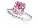 White gold Fancy Pink Radiant  Cut Solitaire Engagement Ring with Four-Prong Setting and Classic Band_21