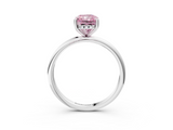 White gold Fancy Pink Radiant  Cut Solitaire Engagement Ring with Four-Prong Setting and Classic Band_23