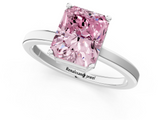 White gold Fancy Pink Radiant  Cut Solitaire Engagement Ring with Four-Prong Setting on a Classic Band_21