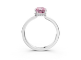 White gold Fancy Pink Radiant  Cut Solitaire Engagement Ring with Four-Prong Setting on a Classic Band_23