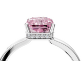 White gold Fancy Pink Radiant  Cut Solitaire Engagement Ring with Four-Prong Setting on a Classic Band_24