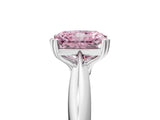 White gold Fancy Pink Radiant  Cut Solitaire Engagement Ring with Tapered Band and Four-Prong Setting