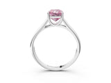 White gold Fancy Pink Radiant Cut Solitaire Engagement Ring with Tapered Band and Four-Prong Setting_18