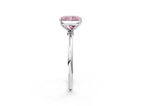 White gold Fancy Pink Radiant  Cut Solitaire Engagement Ring with Thin Band and Four-Prong Setting_5