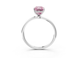 White gold Fancy Pink Radiant  Cut Solitaire Engagement Ring with Thin Band and Four-Prong Setting_6
