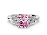 White gold Fancy Pink Radiant  Cut Solitaire Floral Diamond Ring with Four-Prong Setting_37
