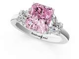 White gold Fancy Pink Radiant  Cut Solitaire Floral Diamond Ring with Four-Prong Setting_38
